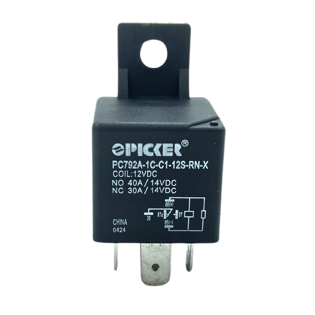 30/40 AMP 12 VOLT RELAY S.P.D.T. WITH RESISTOR AND MOUNTING BRACKET