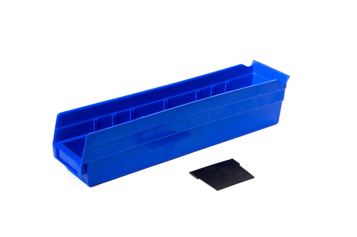 PLASTIC STORAGE BIN 18" D X 4" W X 4" H
