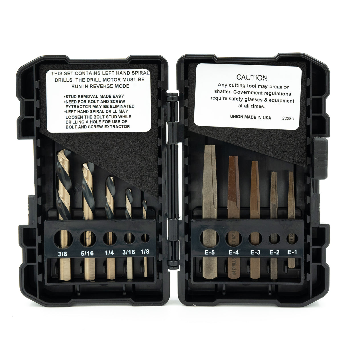 10PC SET LEFT HAND SCREW MACHINE DRILLS / SQUARE STYLE EXTRACTORS