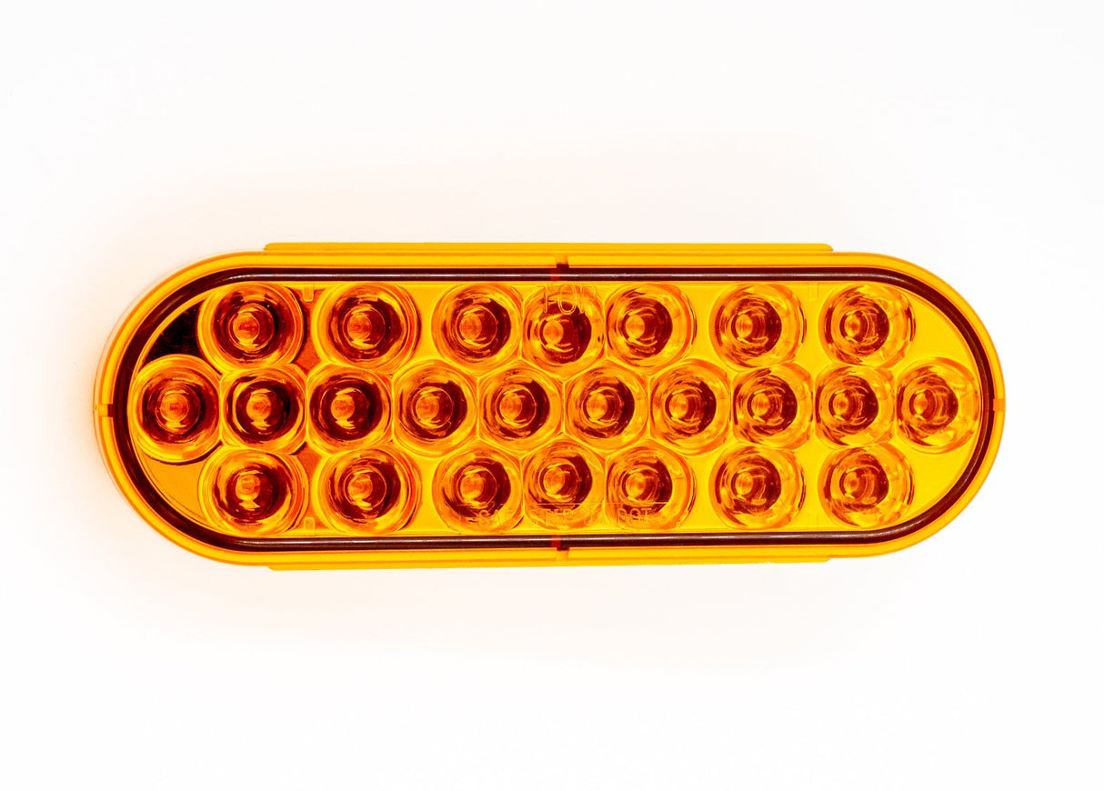 6" OVAL 24 DIODE LED AMBER TURN SIGNAL LIGHT