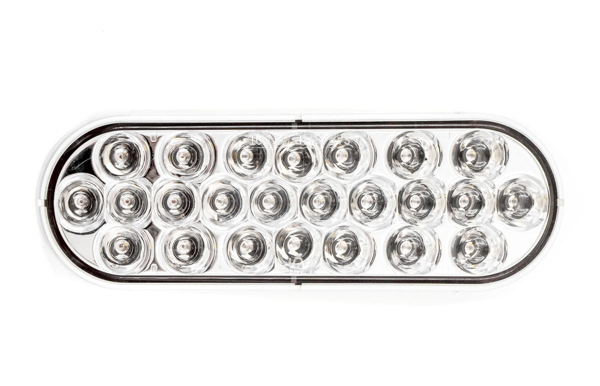 6" OVAL 24 DIODE LED RED W/ CLEAR LENS STOP TURN TAIL LIGHT
