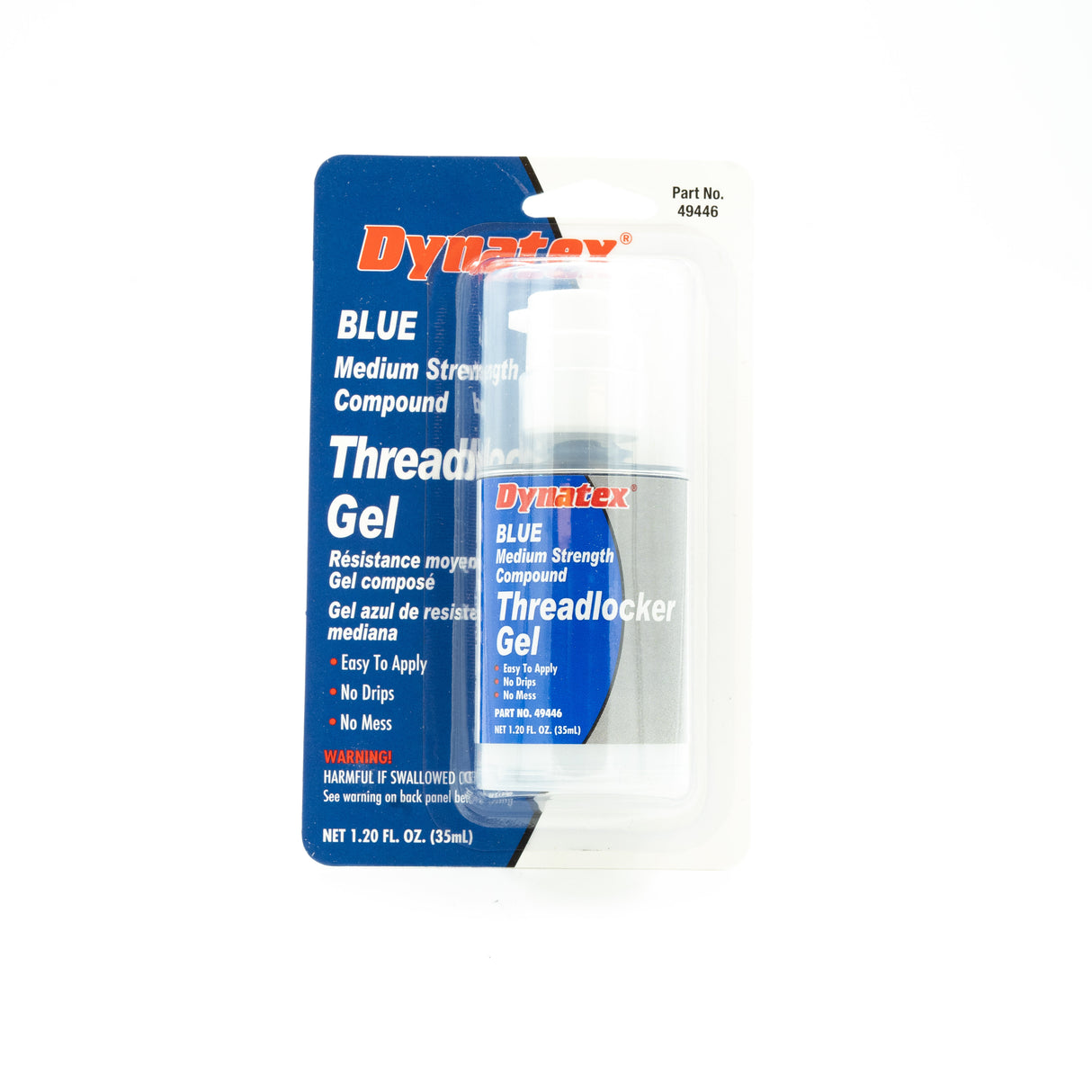 DYNATEX THREADLOCKER GEL BLUE MEDIUM STRENGTH COMPOUND 35ML GEL PUMP