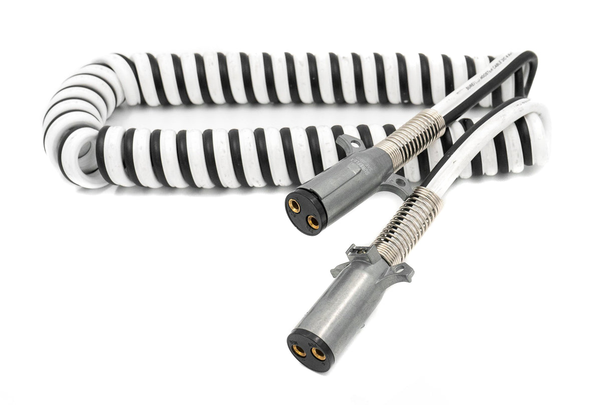 2 CONDUCTOR 15' 4 GA. COILED TRAILER CABLE ASSEMBLY