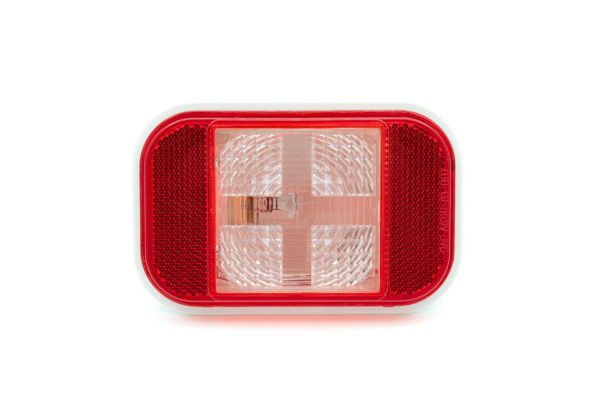 4" RECTANGULAR BACK UP LIGHT CLEAR/RED