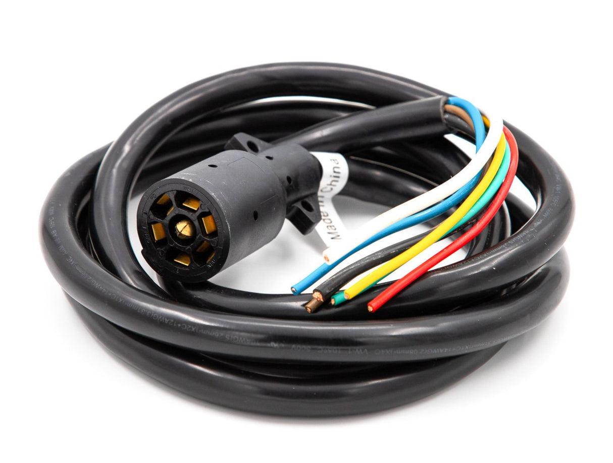 MOLDED 8' RV 7-WAY TRAILER PLUG