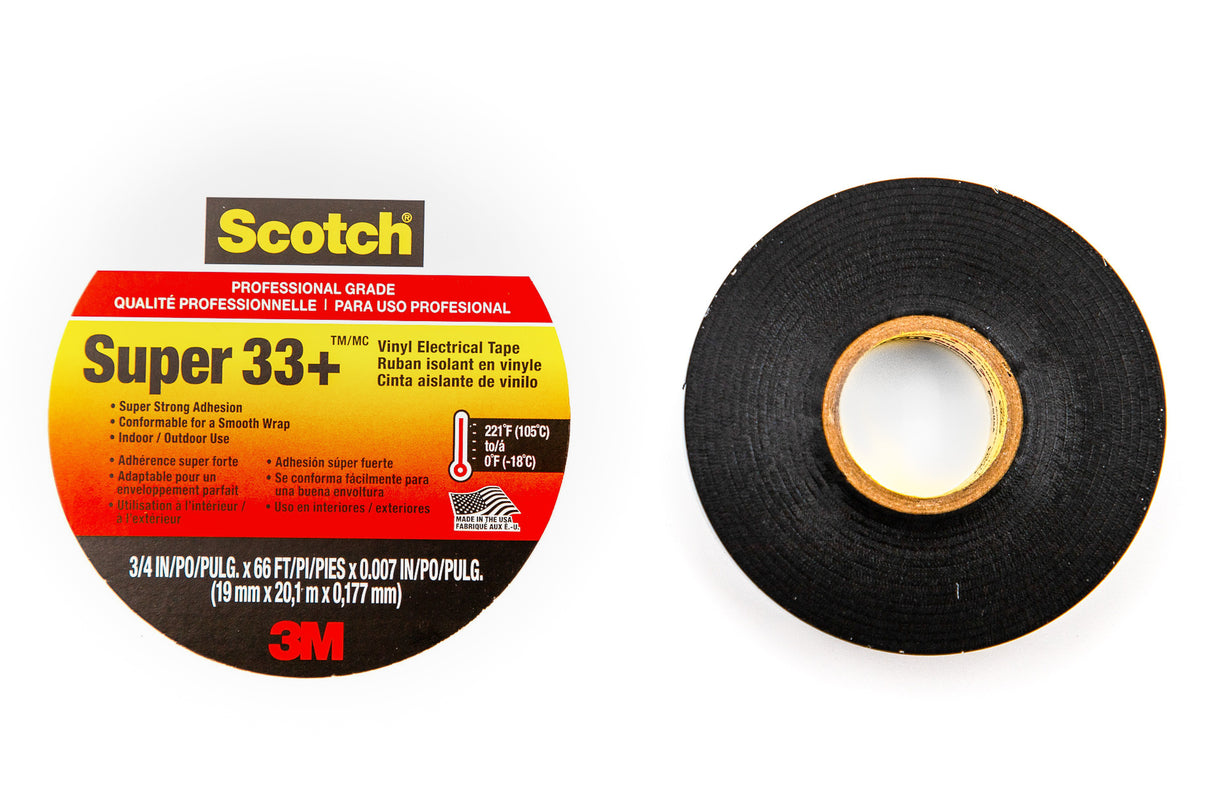 SCOTCH SUPER 33+ PROFESSIONAL GRADE ELECTRICAL TAPE 3/4" X 76'
