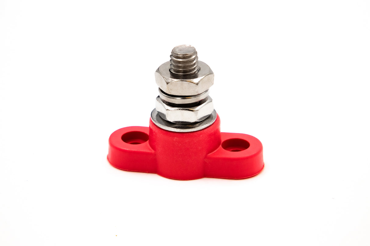 TERMINAL BLOCK 1 POLE 3/8-16 STUD RED