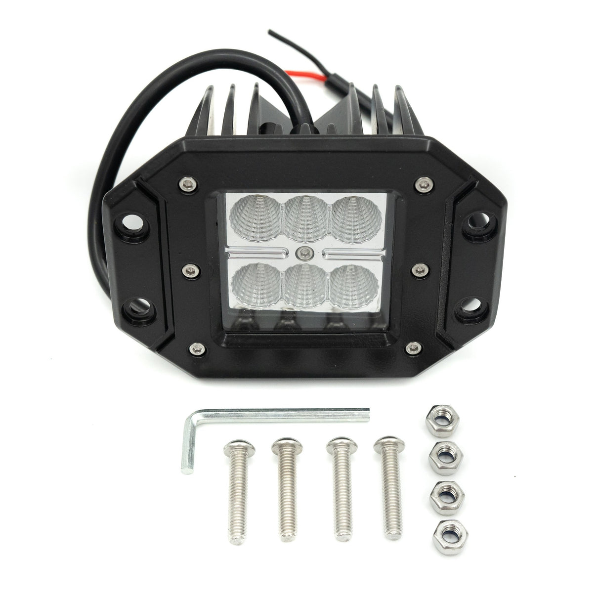 COMPACT FLUSH MOUNT LED WORK LIGHT 3" SQUARE - 1800 LUMENS