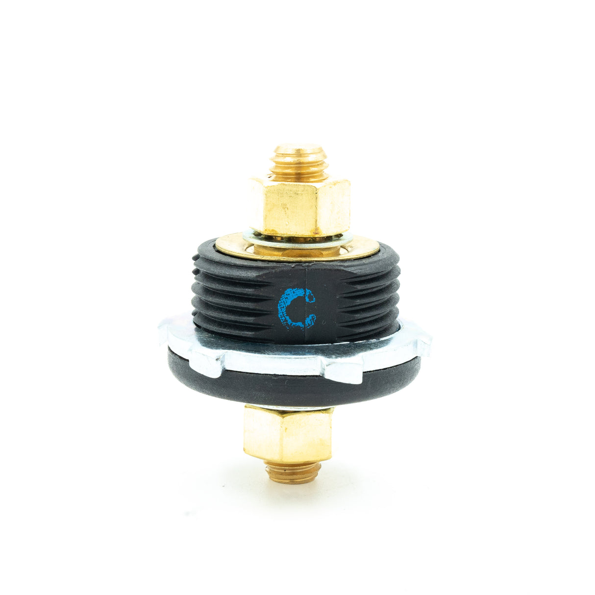 BLACK THROUGH FEED PANEL MOUNT STUD