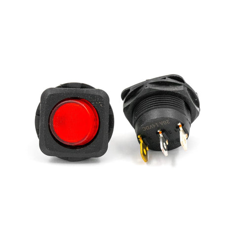 ROCKER SWITCH ON-OFF WITH RED LIGHTED FACE PLATE