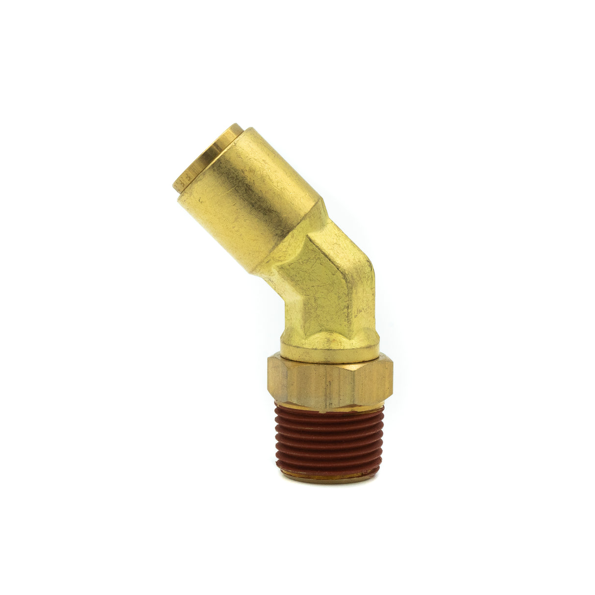 PUSH-TO-CONNECT D.O.T. AIR BRAKE FITTING, 45 DEGREE SWIVEL ELBOW