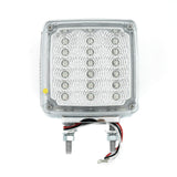 LED DOUBLE FACE TURN SIGNAL LIGHT PASSENGER SIDE AMBER & RED W/ CLEAR LENS